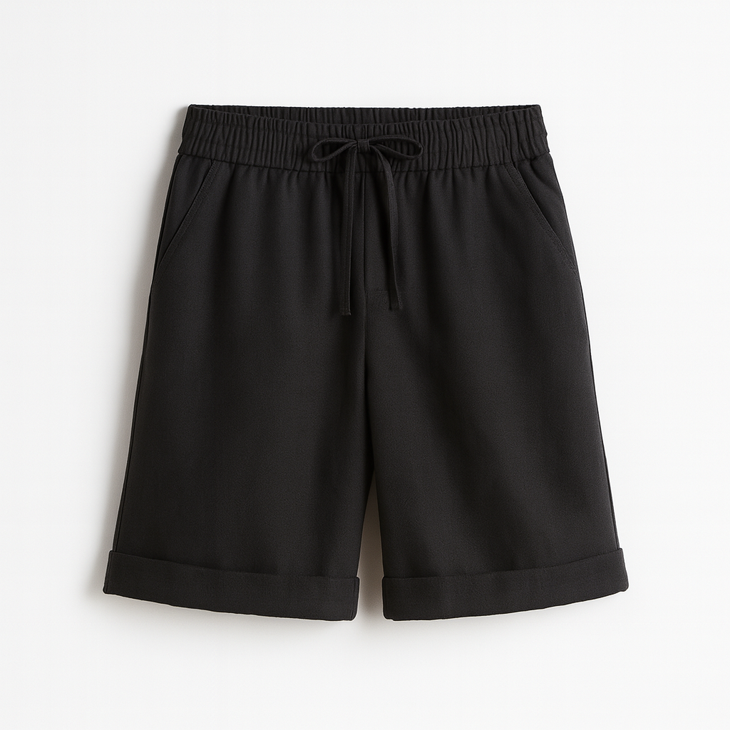 Pantalones Capri para Mujer con Cintura Elástica y Dobladillo Enrollado