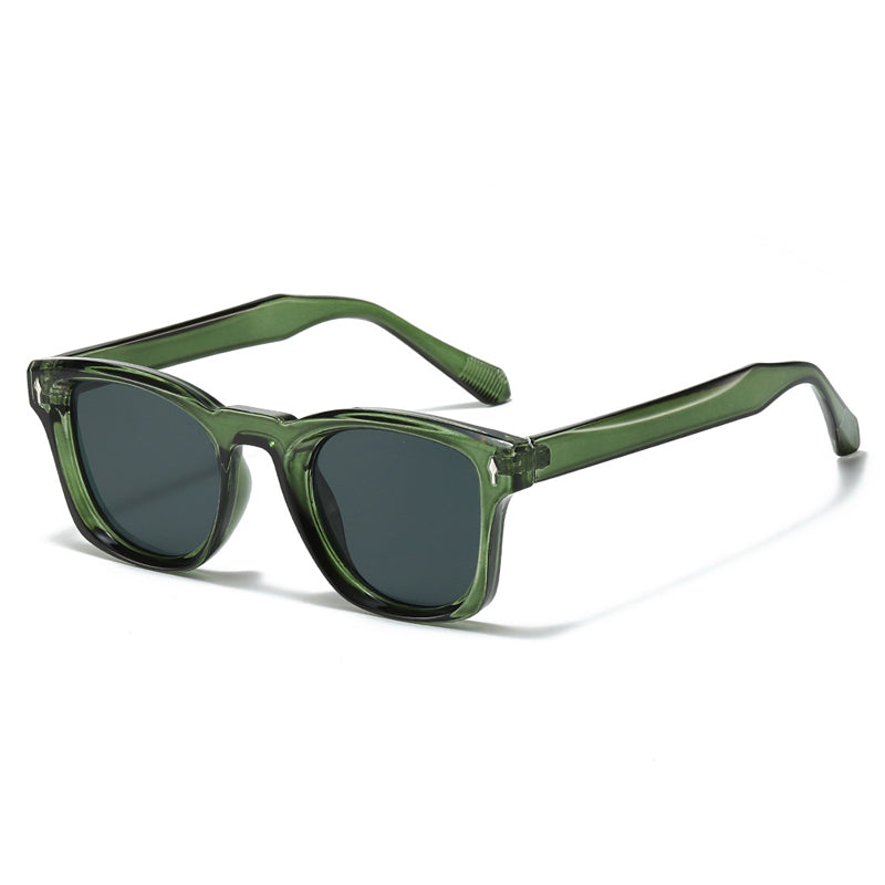 Ochelari de soare pătrați retro cu nituri și lentile degrade, protecție UV400 unisex