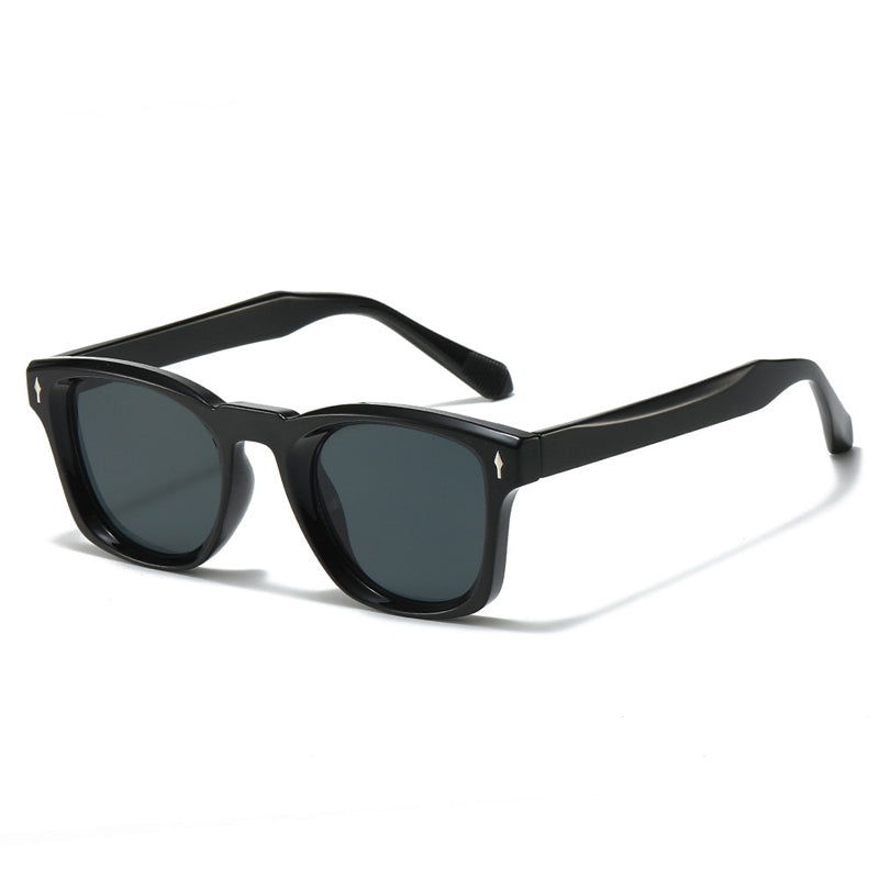 Ochelari de soare pătrați retro cu nituri și lentile degrade, protecție UV400 unisex