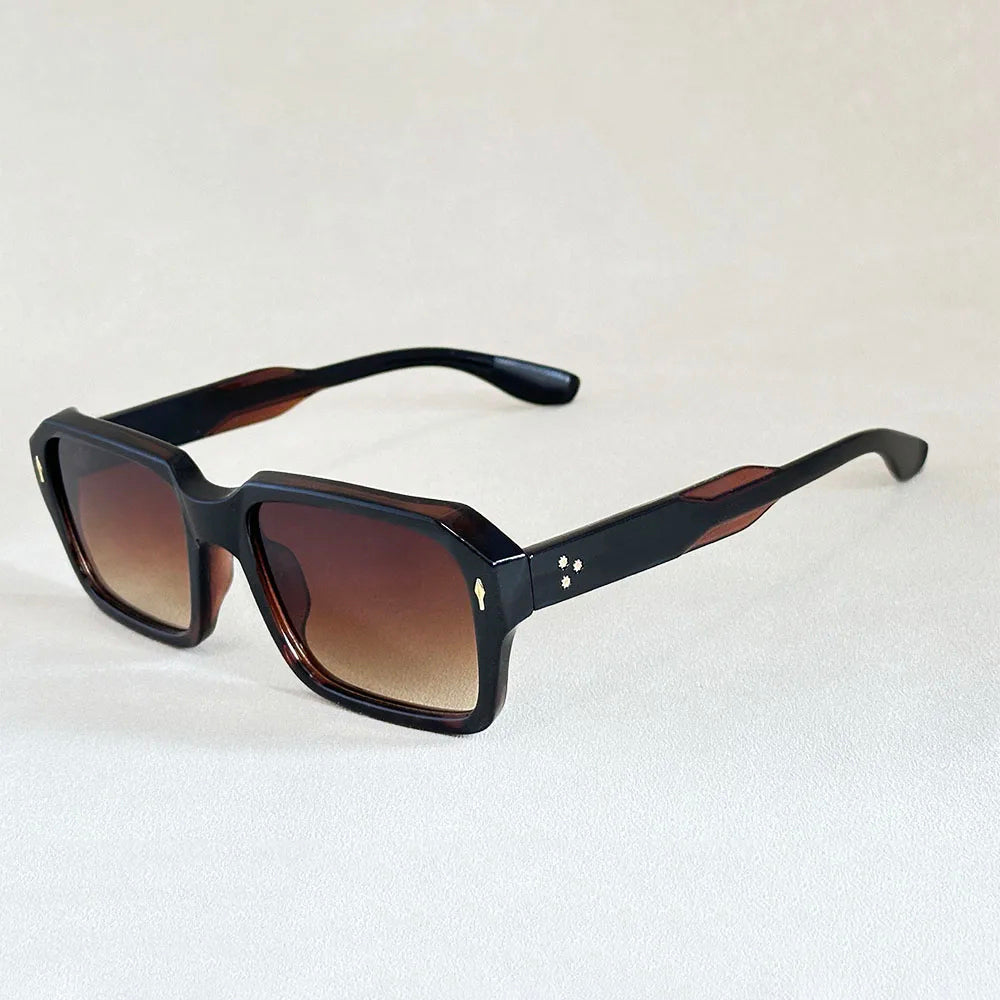 Óculos de Sol Quadrados de Luxo Retro Proteção UV400 Armação Grossa Unissexo