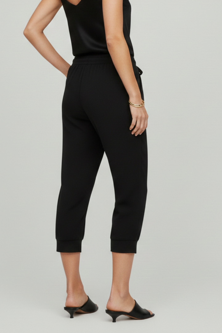 Pantalones Capri para Mujer con Cintura Ajustable y Bolsillos Laterales