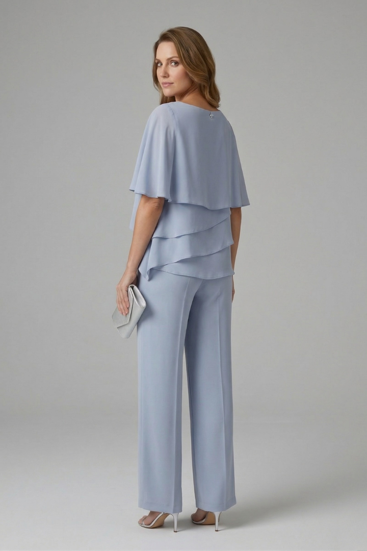 Conjunto de pantalón y top para mujer - dos piezas asimétrico sin cierre | casual