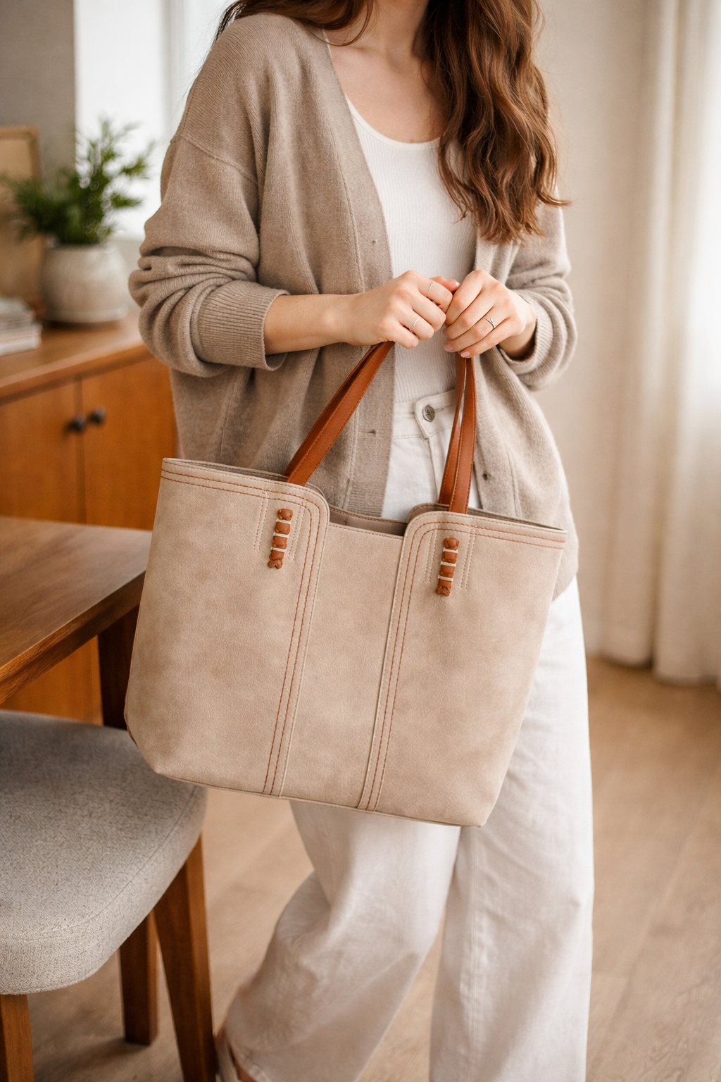 Borsa tote da donna shopper con silhouette strutturata