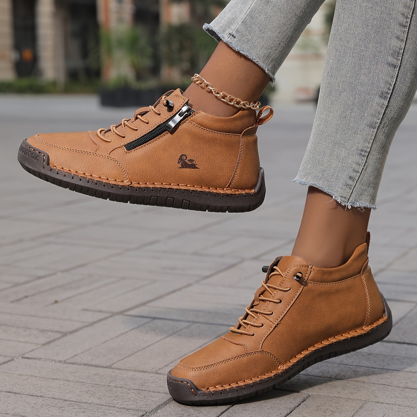 Scarpe da Passeggio da Donna con Chiusura a Zip e Suola Ammortizzata