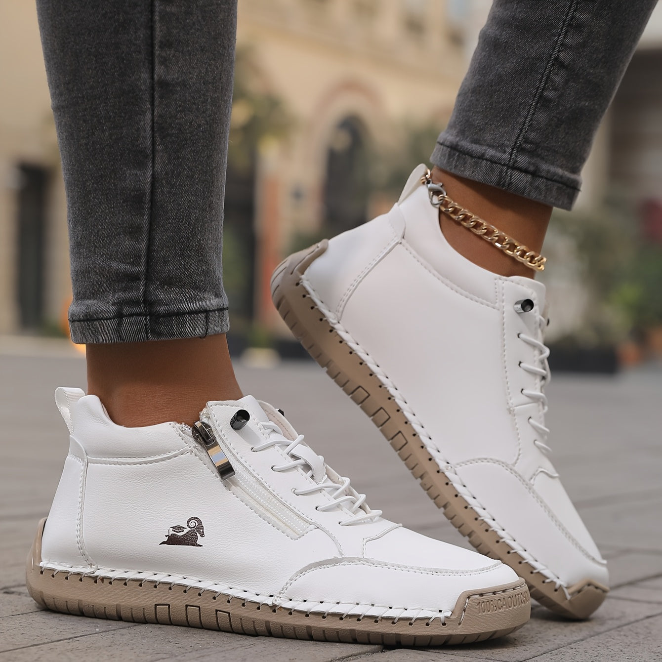 Scarpe da Passeggio da Donna con Chiusura a Zip e Suola Ammortizzata