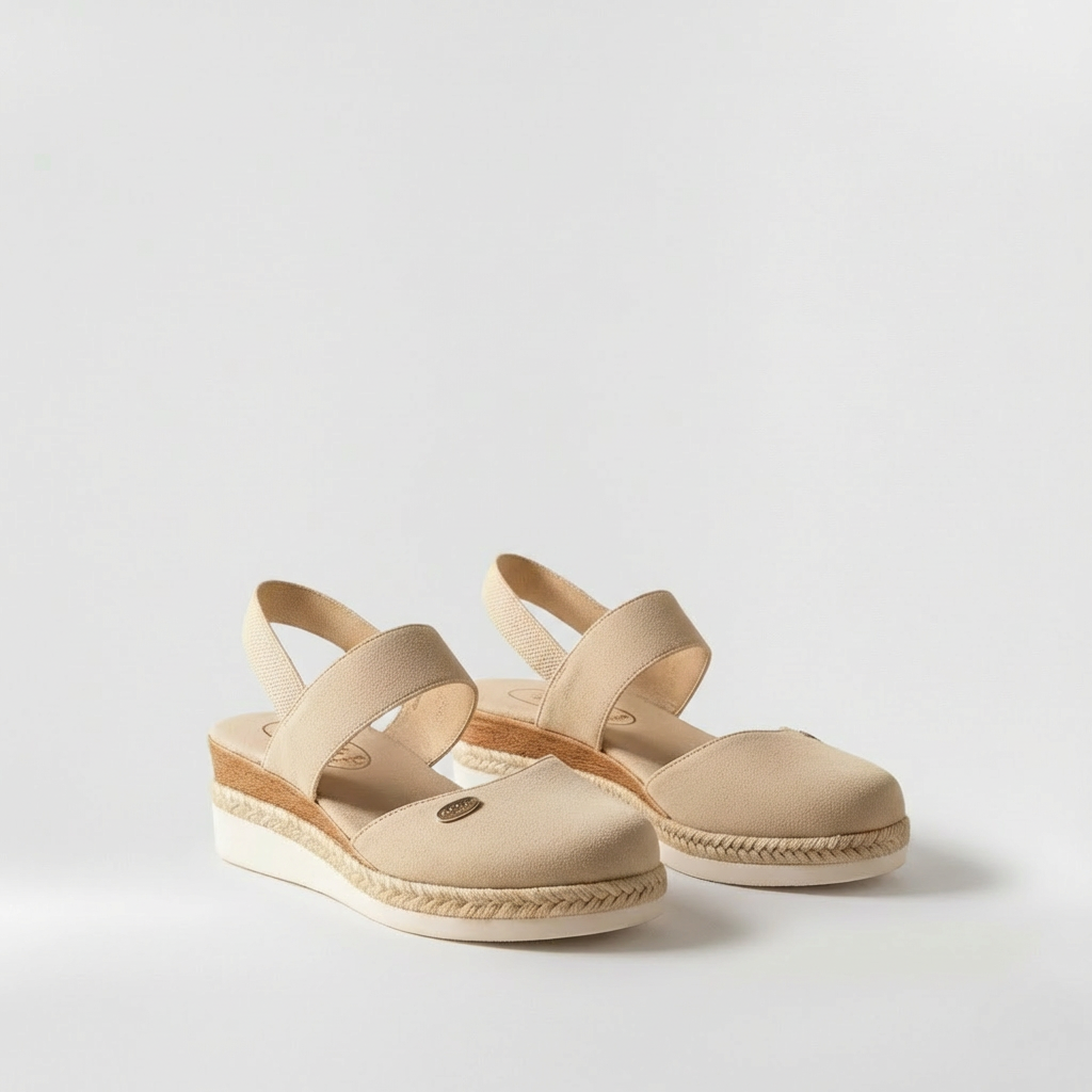 Women's Espadrille Style Platform Sandals Linen Wedge Shoes
