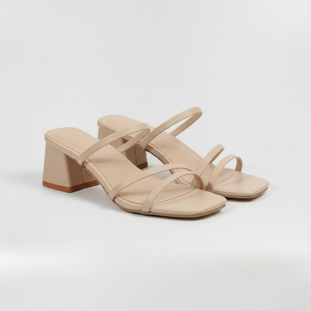 Sandalias de Tacón Bloque para Mujer Zapatos con Tiras y Hebilla al Tobillo