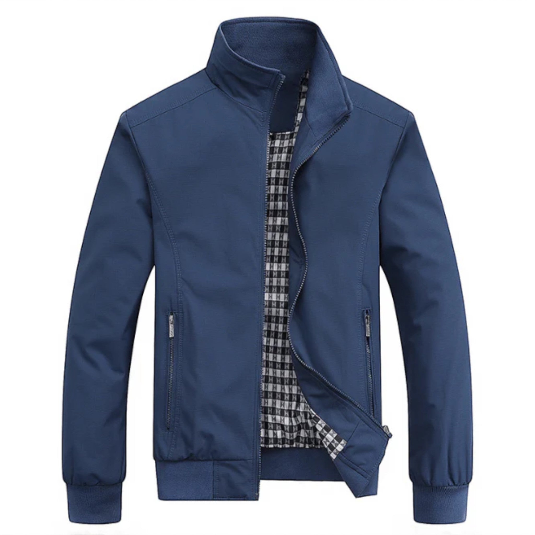 Veste bomber légère pour homme avec fermeture éclair et col montant