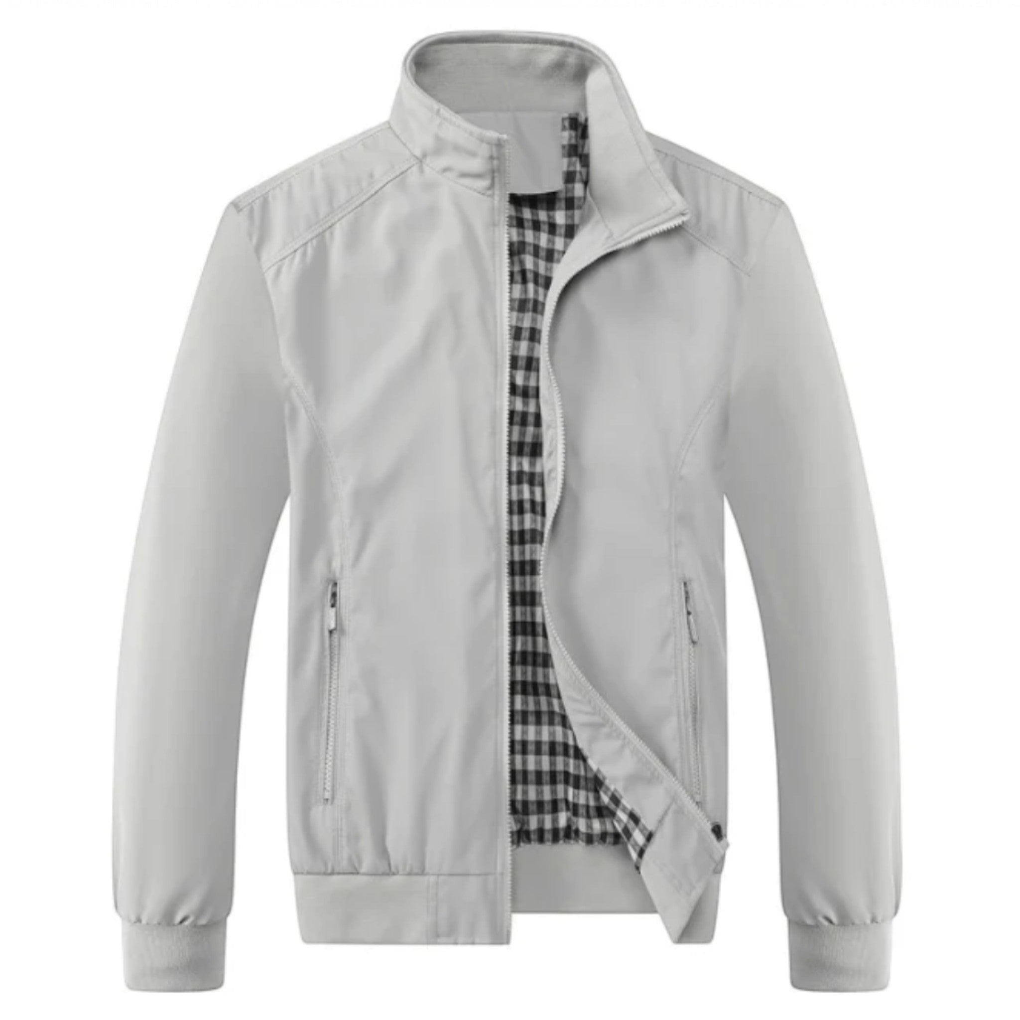 Veste bomber légère pour homme avec fermeture éclair et col montant