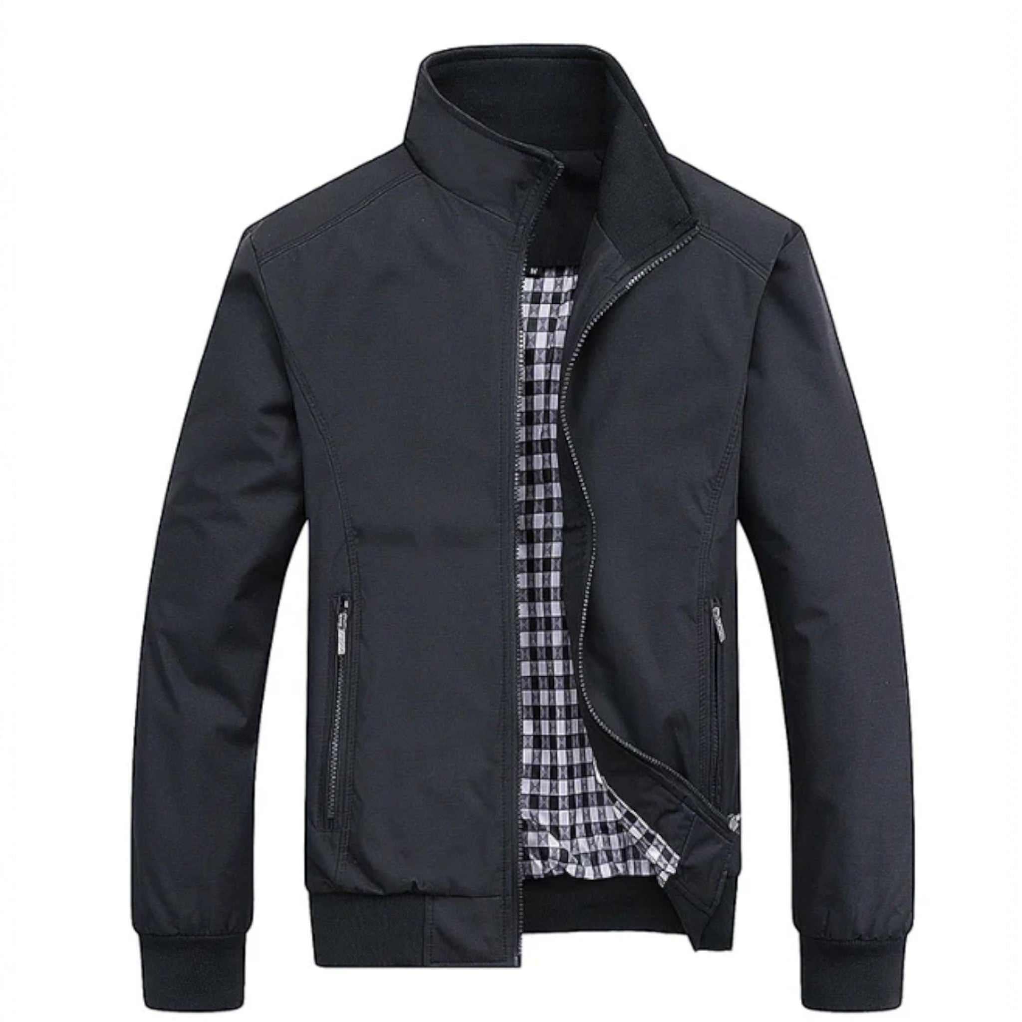Veste bomber légère pour homme avec fermeture éclair et col montant
