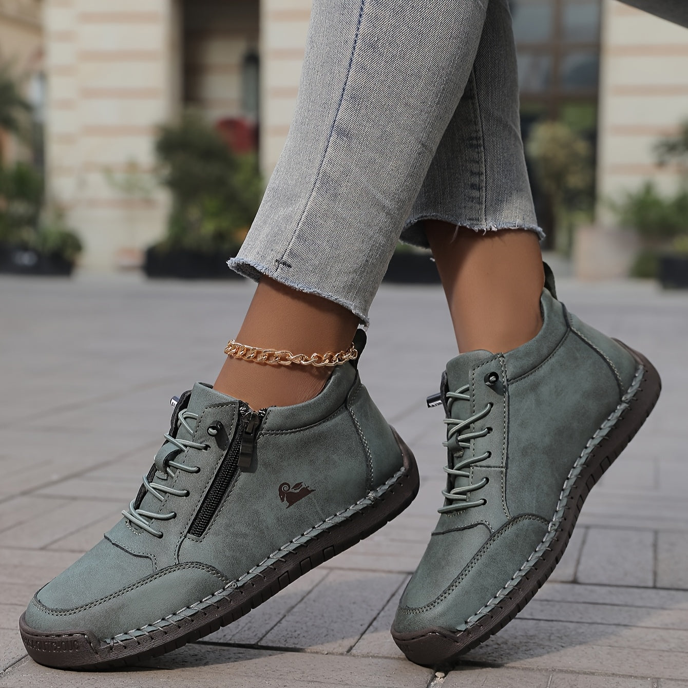 Scarpe da Passeggio da Donna con Chiusura a Zip e Suola Ammortizzata