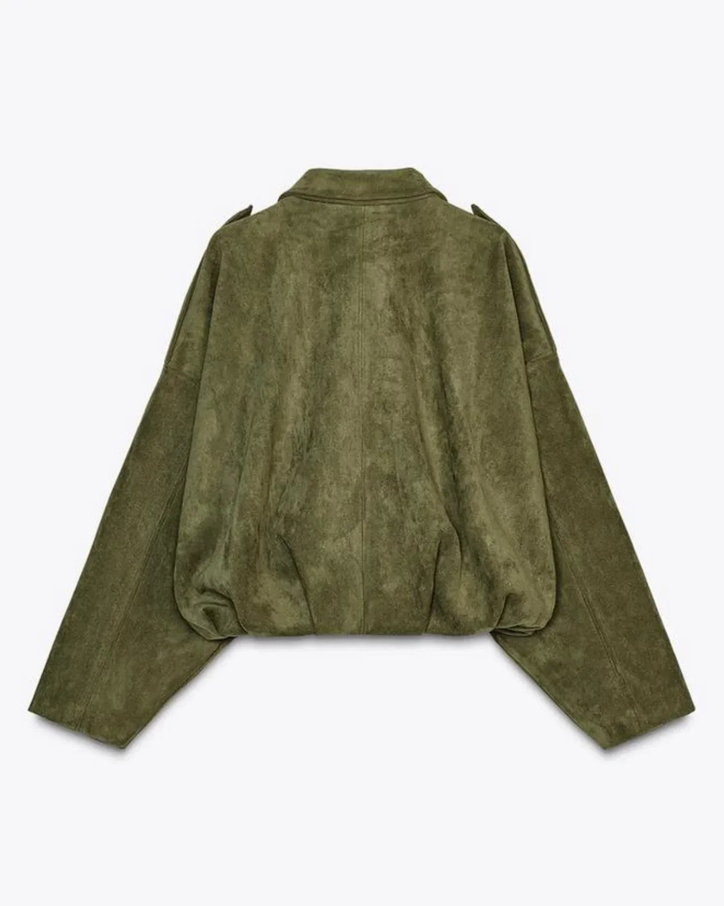 Veste en suédine avec fermeture éclair et col classique à coupe décontractée pour femme