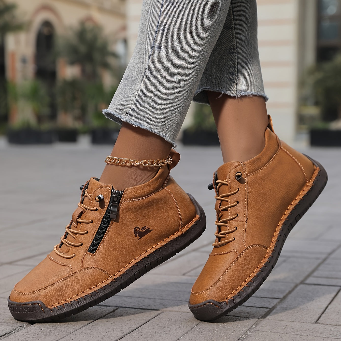 Scarpe da Passeggio da Donna con Chiusura a Zip e Suola Ammortizzata