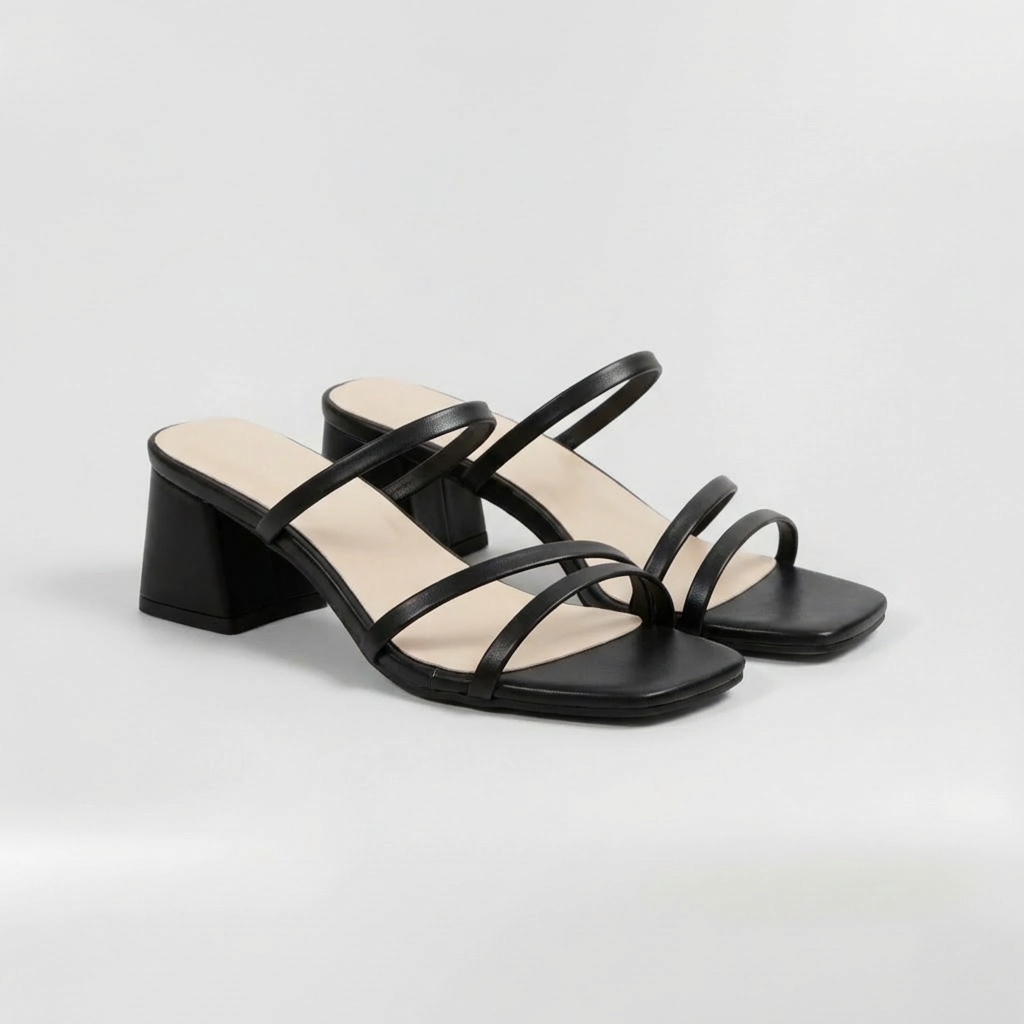 Sandalias de Tacón Bloque para Mujer Zapatos con Tiras y Hebilla al Tobillo