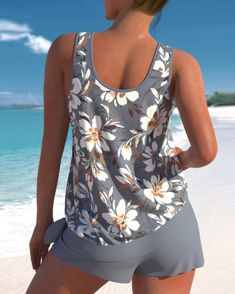 Σετ Tankini Παραλίας για Γυναίκα με Αμάνικο Τοπ και Σορτς