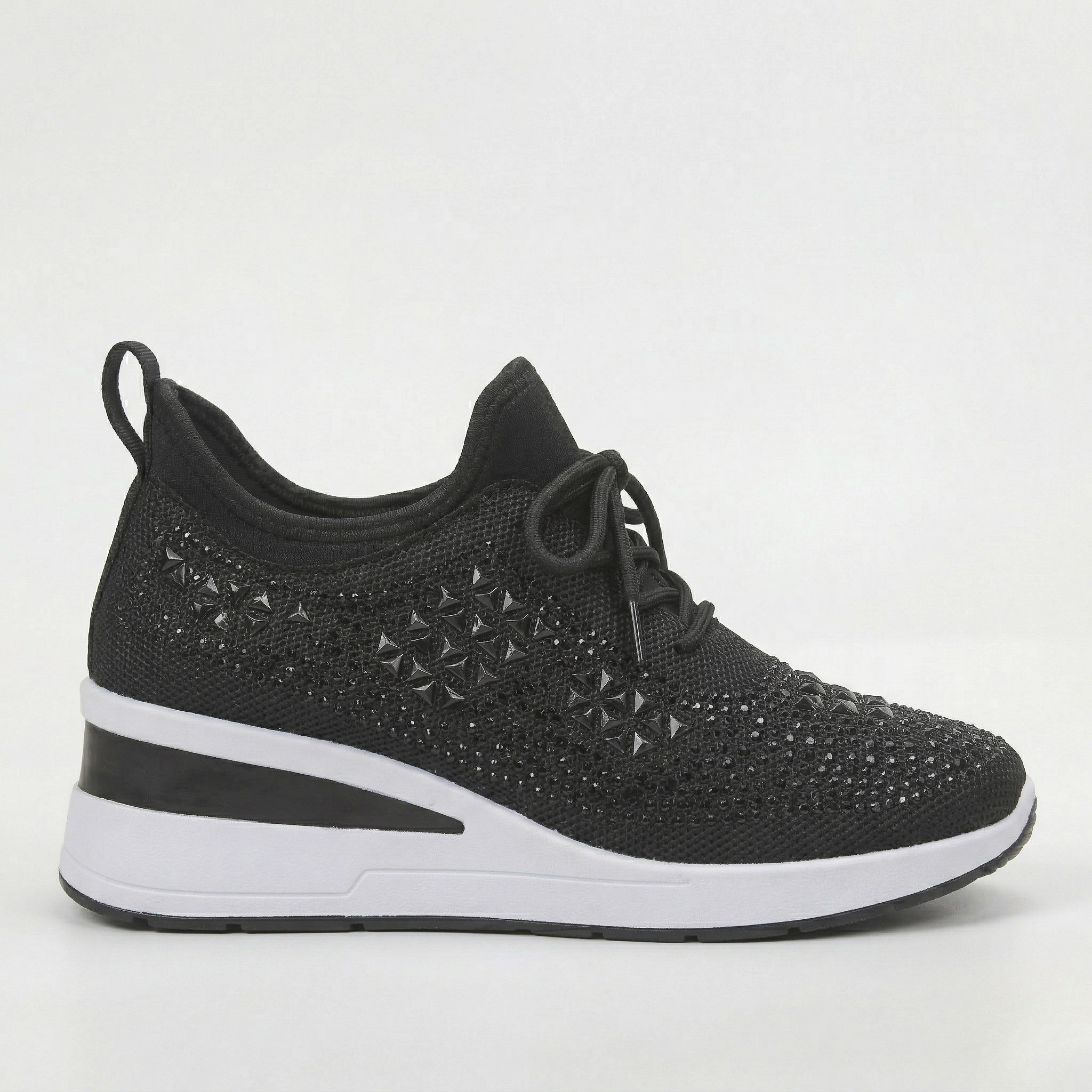 Zapatillas con Cuña y Brillantines para Mujer Deportivas de Plataforma