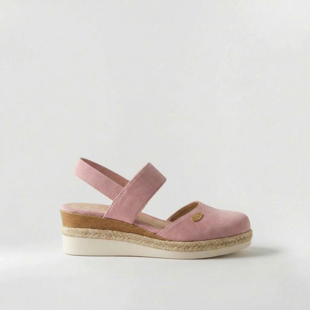 Sandálias de Plataforma Estilo Alpercata para Mulher, Sapatos de Cunha em Linho
