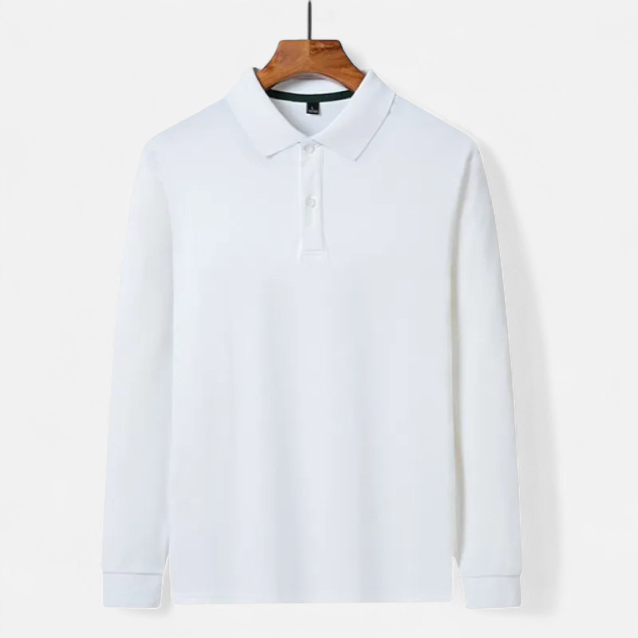 Eliaro Moda | Pánské polo s dlouhým rukávem z perleťové bavlny pro business