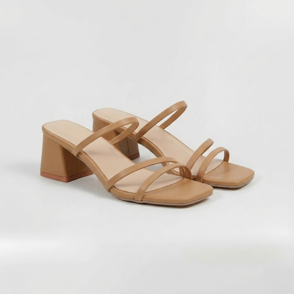 Sandalias de Tacón Medio con Tiras y Suela de Apoyo para Mujer