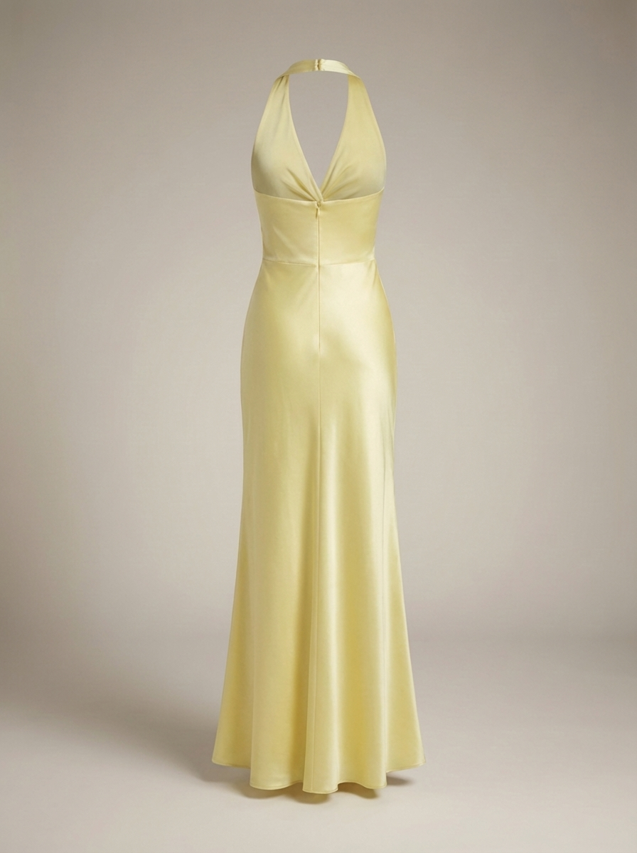 Robe longue pour femme - col halter cintré - gala formel