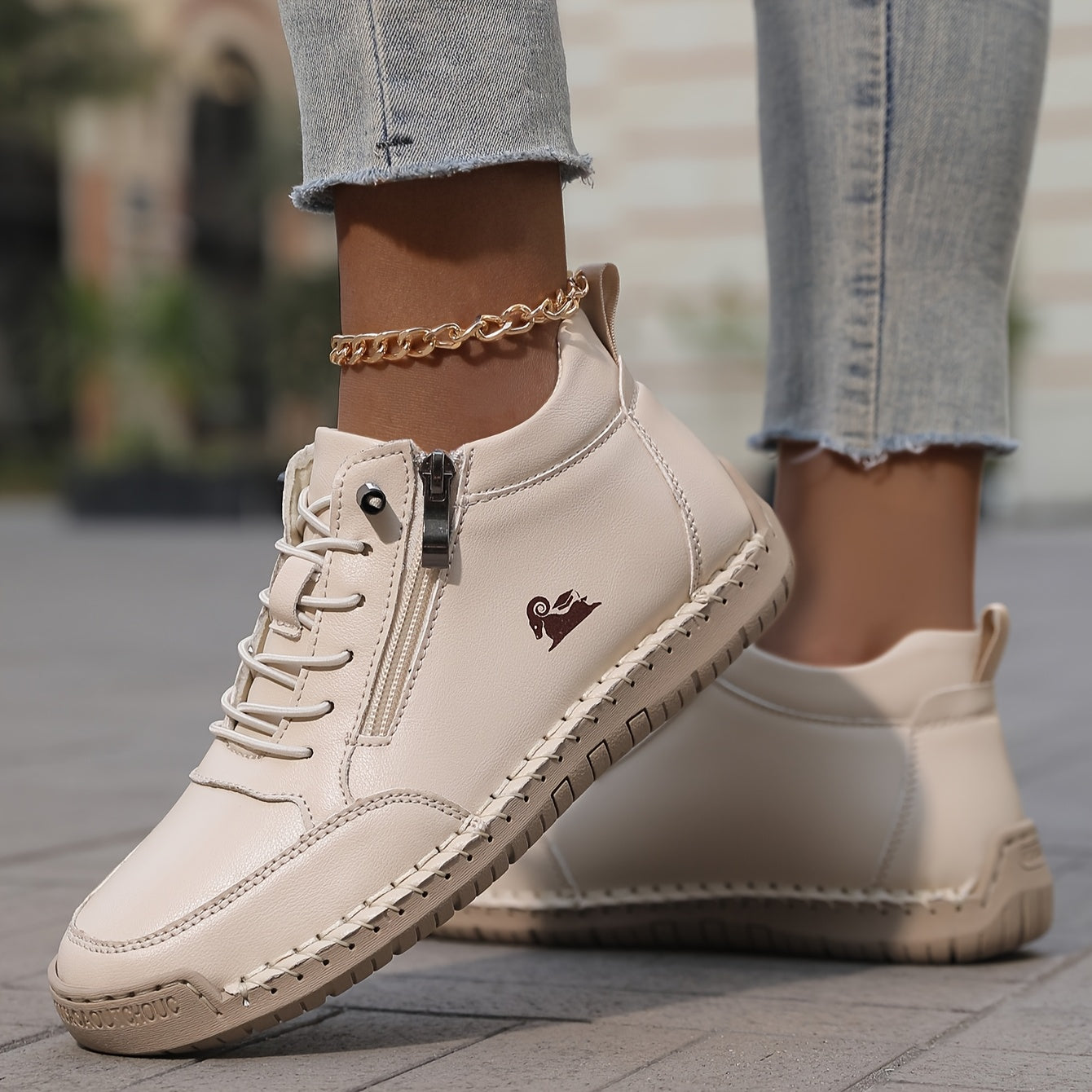 Scarpe da Passeggio da Donna con Chiusura a Zip e Suola Ammortizzata