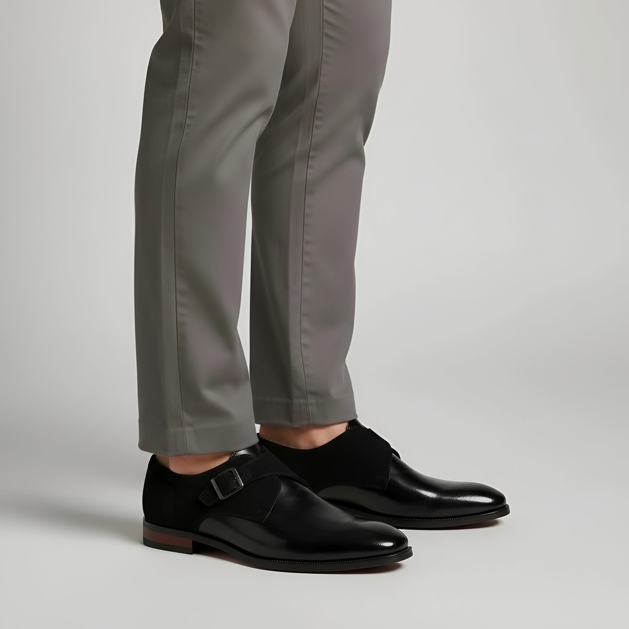 Zapatos Formales de Hombre con Hebilla Monk Strap en Cuero Sintético