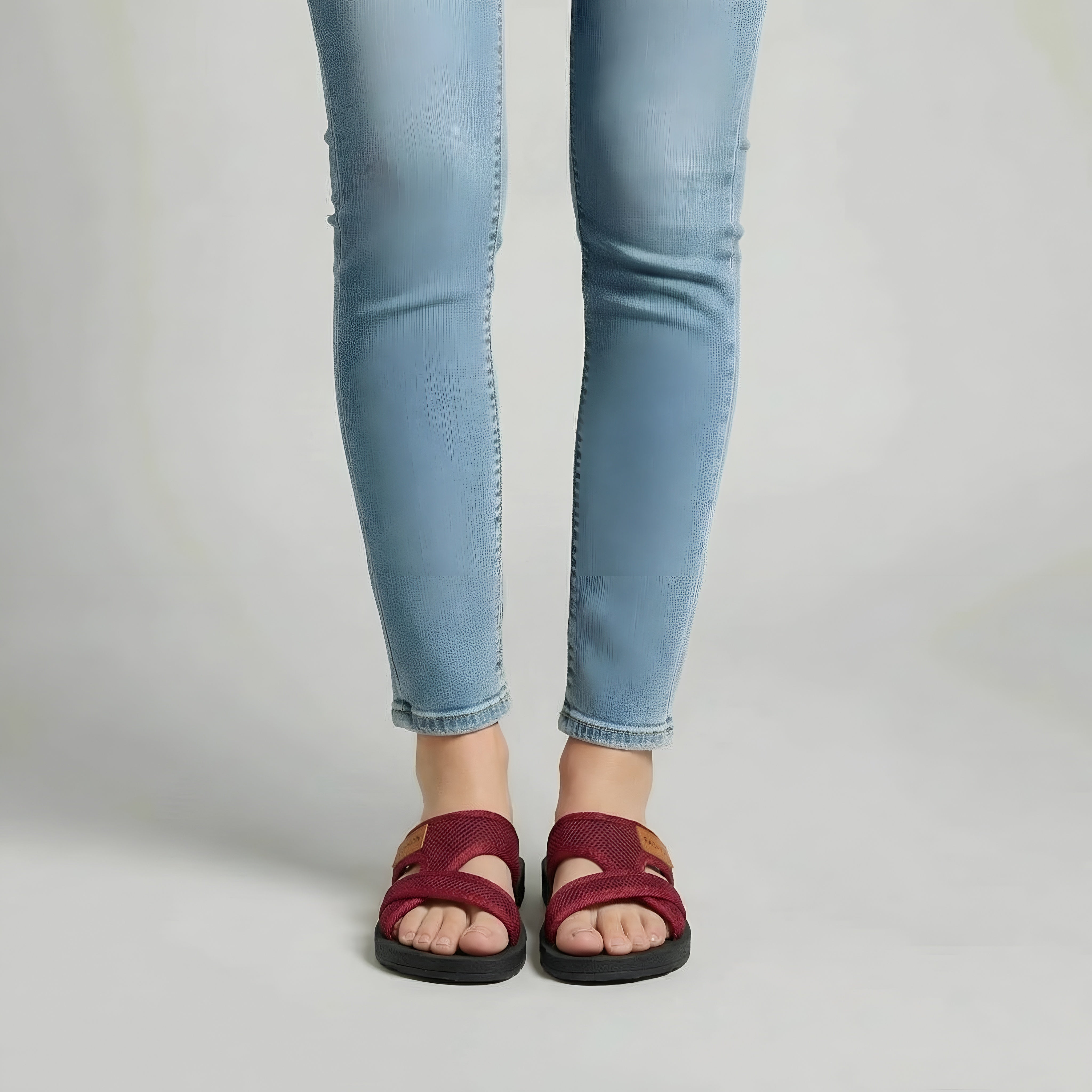 Sandalias Planas para Mujer Chanclas de Tela de Malla Pantuflas Ligeras de Goma