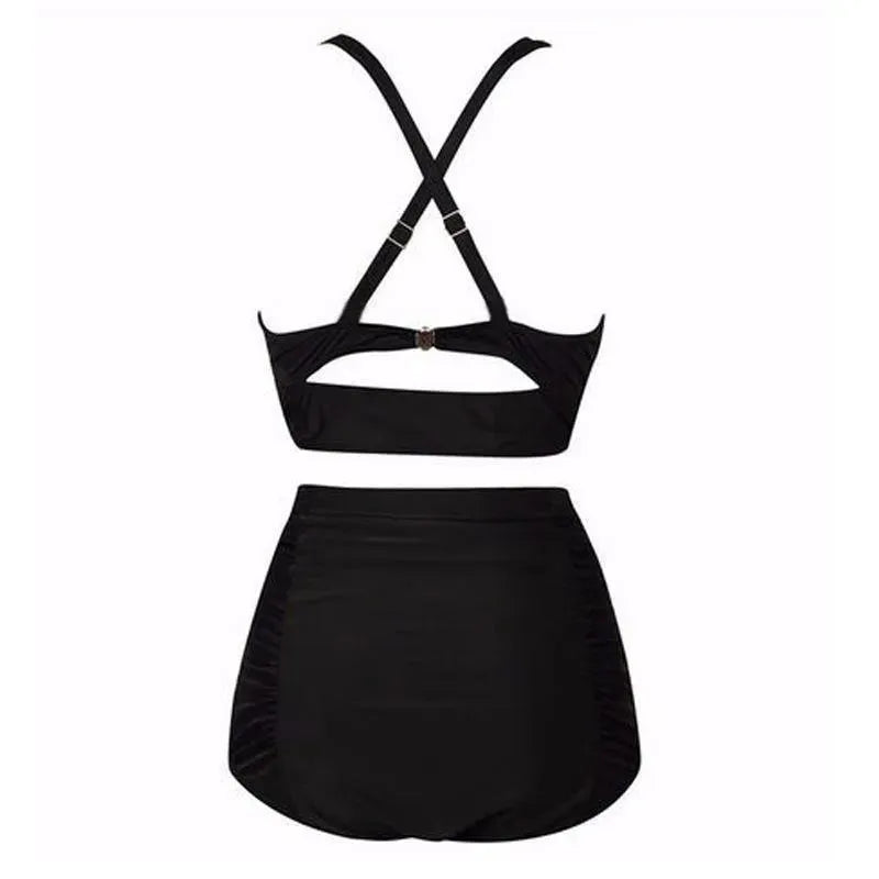 Biquíni duas peças | top halter e cueca de cintura alta para praia