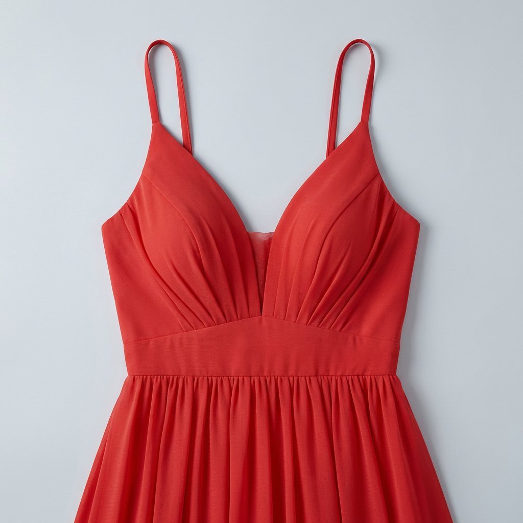Robe de cérémonie pour femme en mousseline avec taille empire et décolleté en V