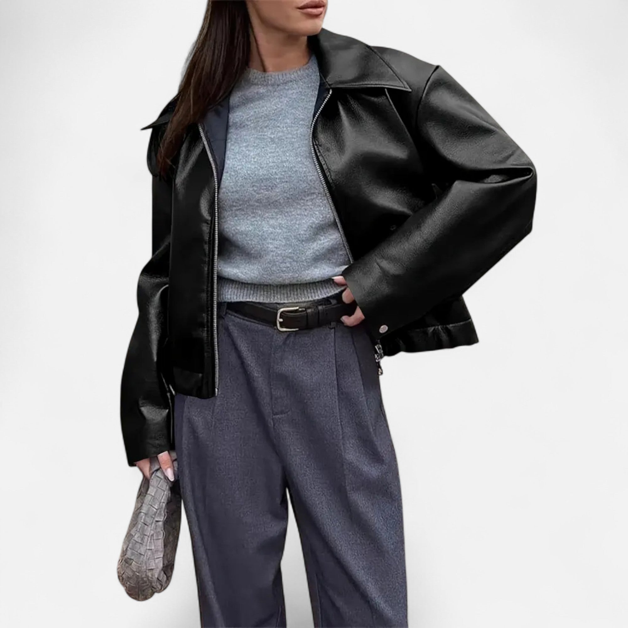 Eliaro Moda | Chaqueta Motera de Polipiel de Lujo
