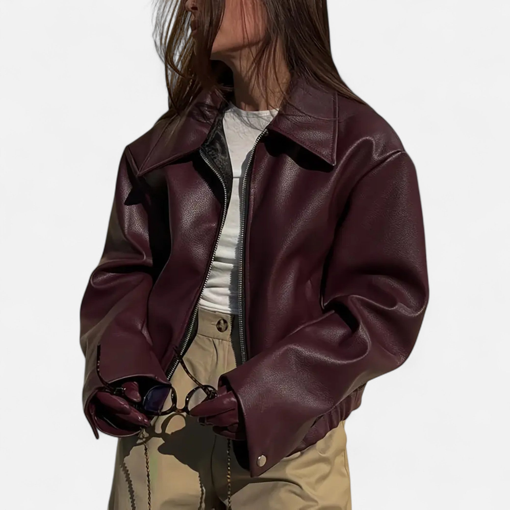 Eliaro Moda | Chaqueta Motera de Polipiel de Lujo