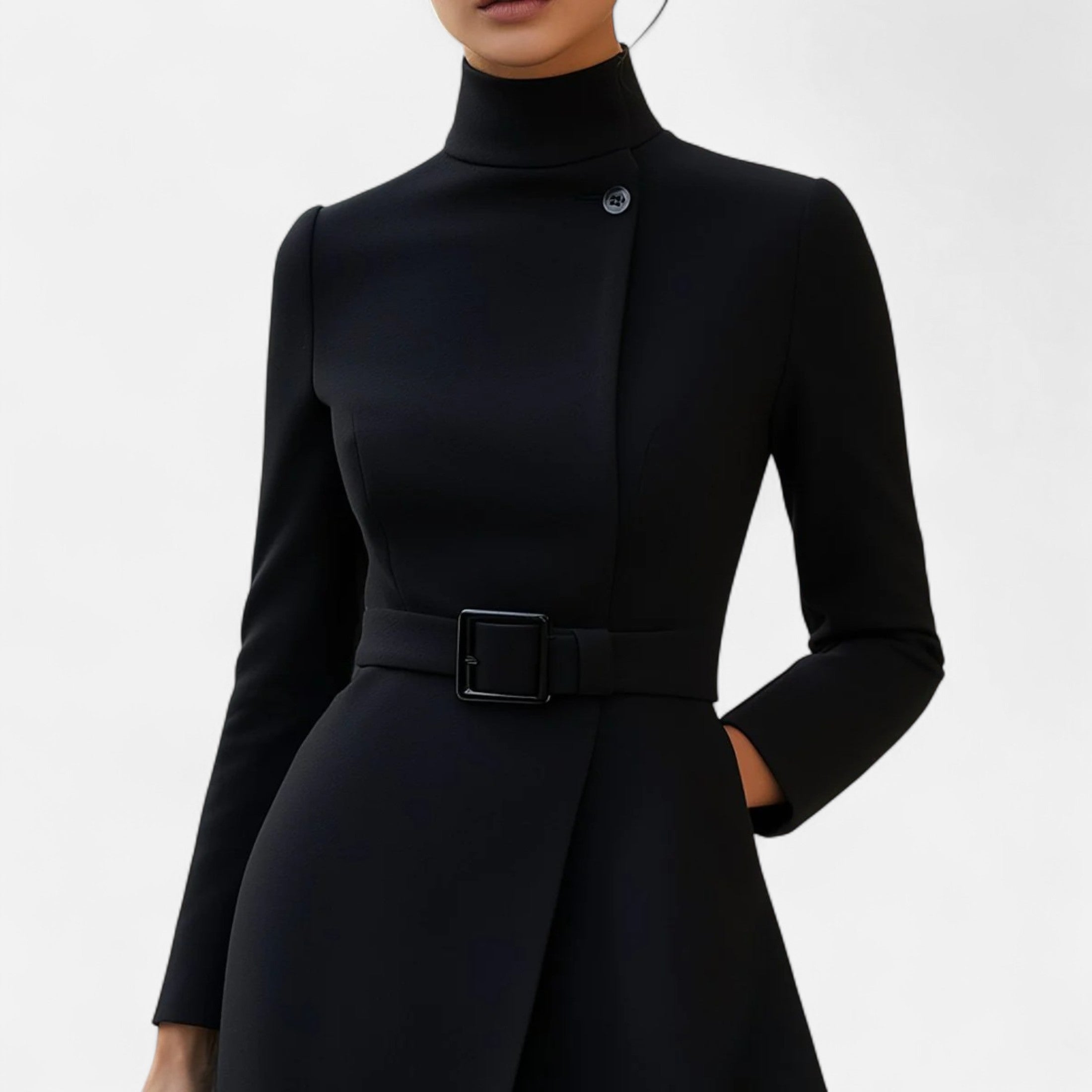 Eliaro Moda | Robe Femme Hiver Col Roulé Asymétrique