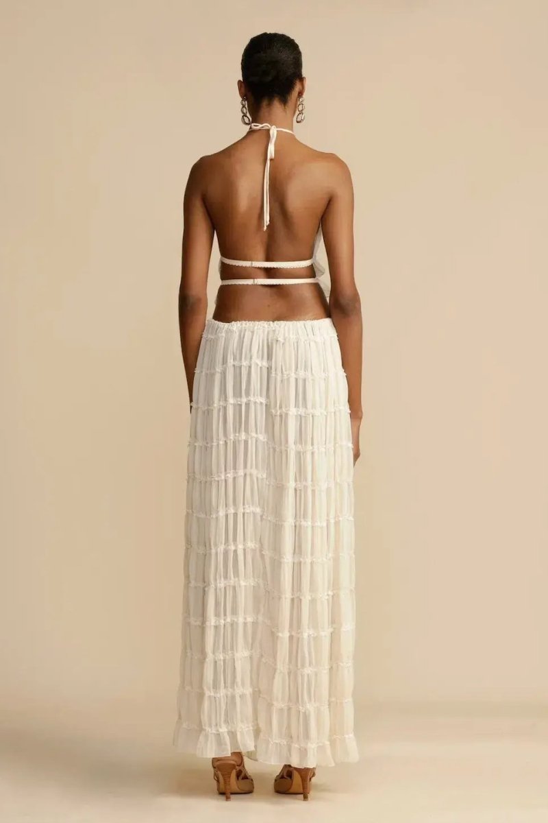 Női két részes szett | halter top és midi szoknya strandhoz