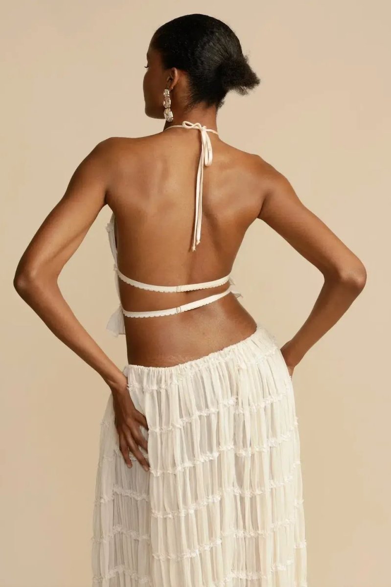 Női két részes szett | halter top és midi szoknya strandhoz
